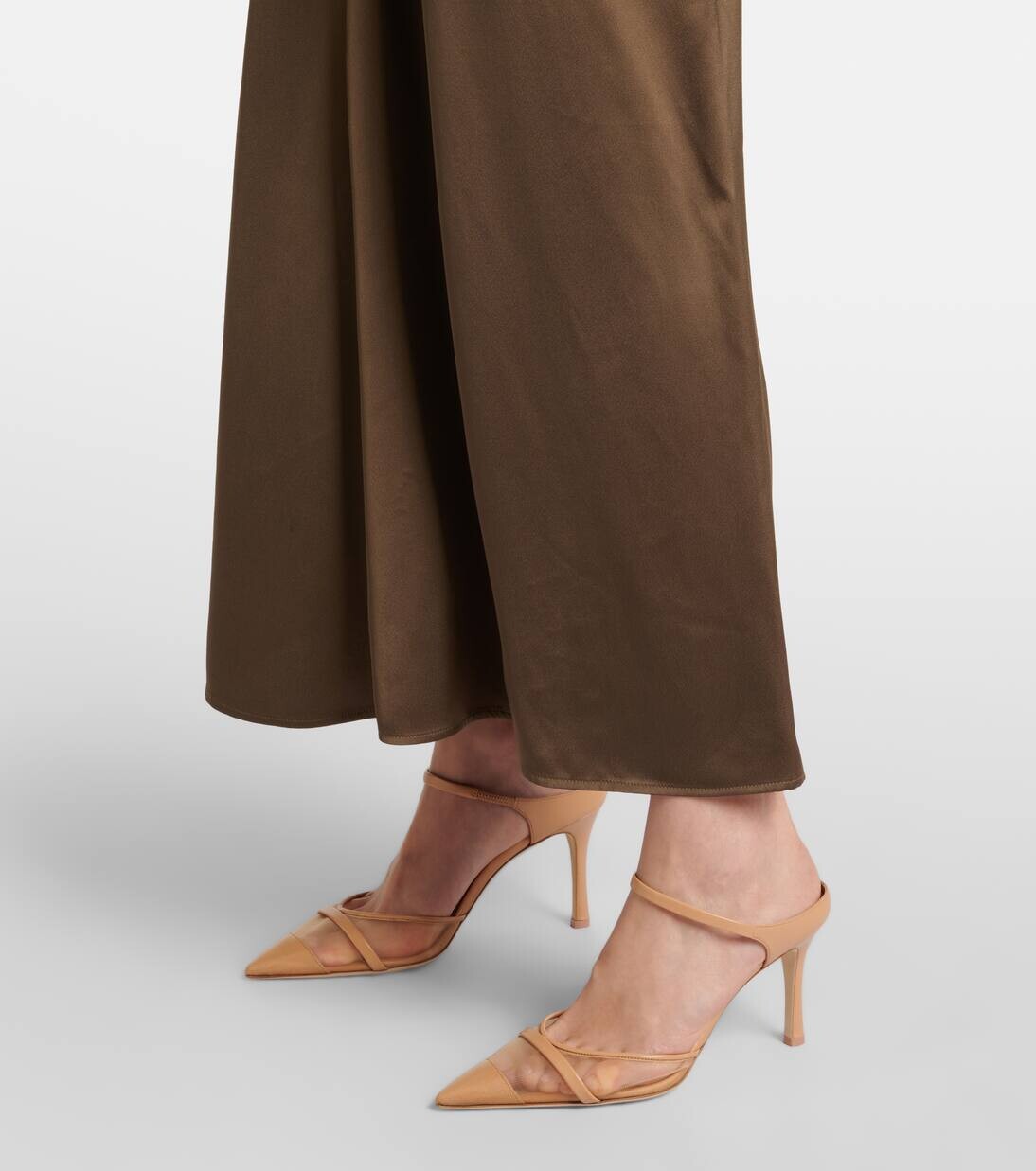 Мюли Uma 80 с кожаной отделкой и сеткой Malone Souliers, цвет nude/cashew beige — фото 4