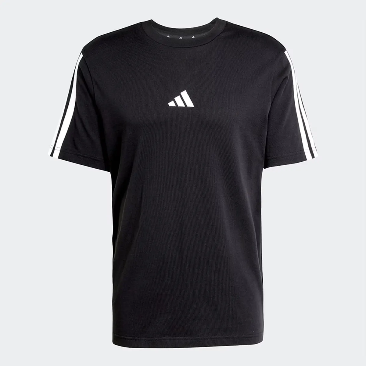 

Мужские Essentials Одинарный Джерси 3 Полоски Футболка Adidas, чёрный