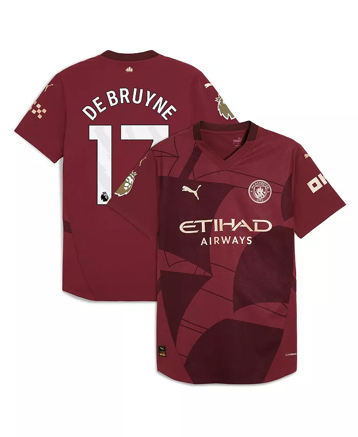 

Мужская футболка Kevin De Bruyne бордового цвета Manchester City 2024/25 Third Authentic Player Jersey Puma