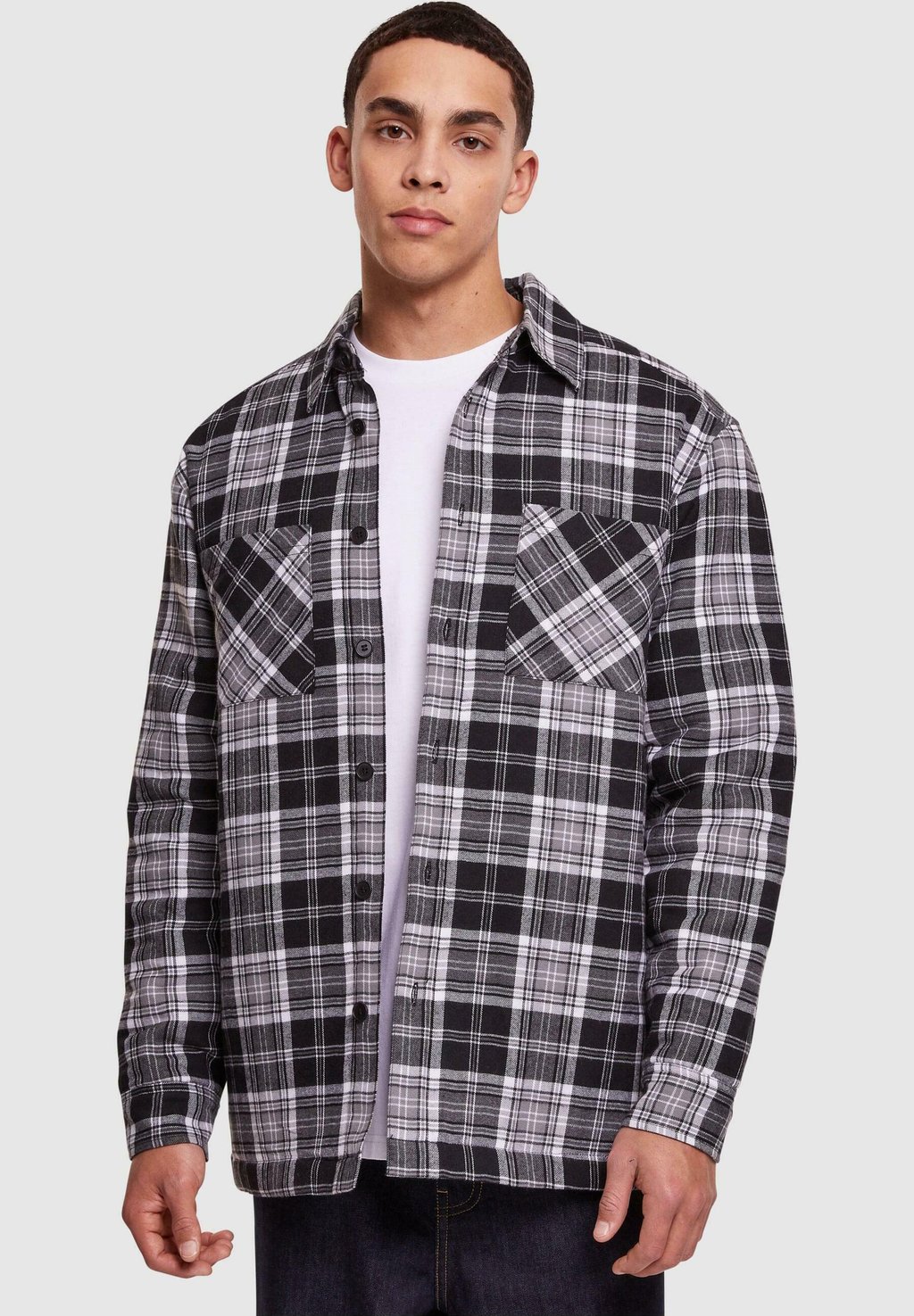 

Куртка Urban Classics PADDED CHECKED, цвет black white