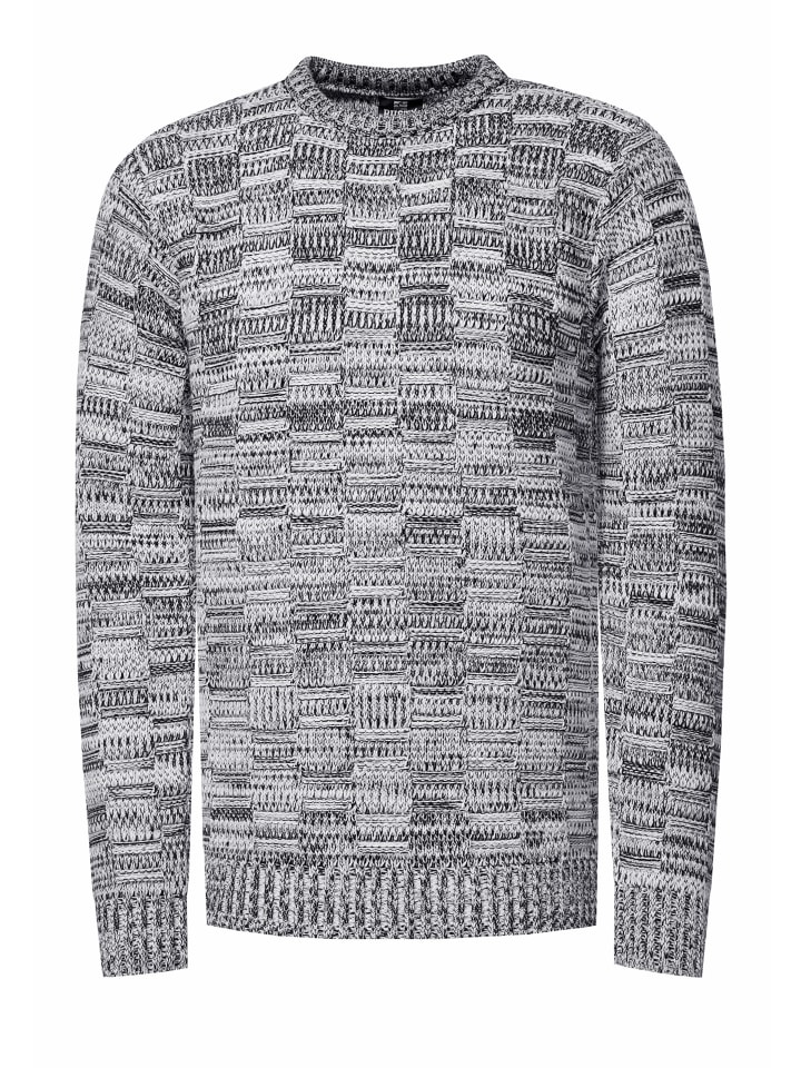 

Контрастный свитер крупной вязки с круглым вырезом белого цвета Rusty Neal