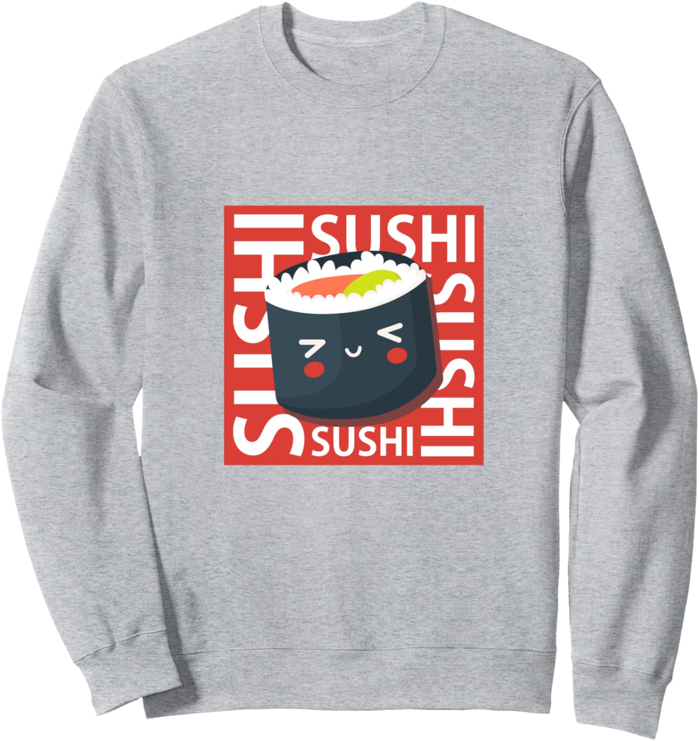 

Толстовка для любителей суши с лапшой и морскими водорослями Cute Food Lover Humor Apparel Kawaii Gift Shirts, серый