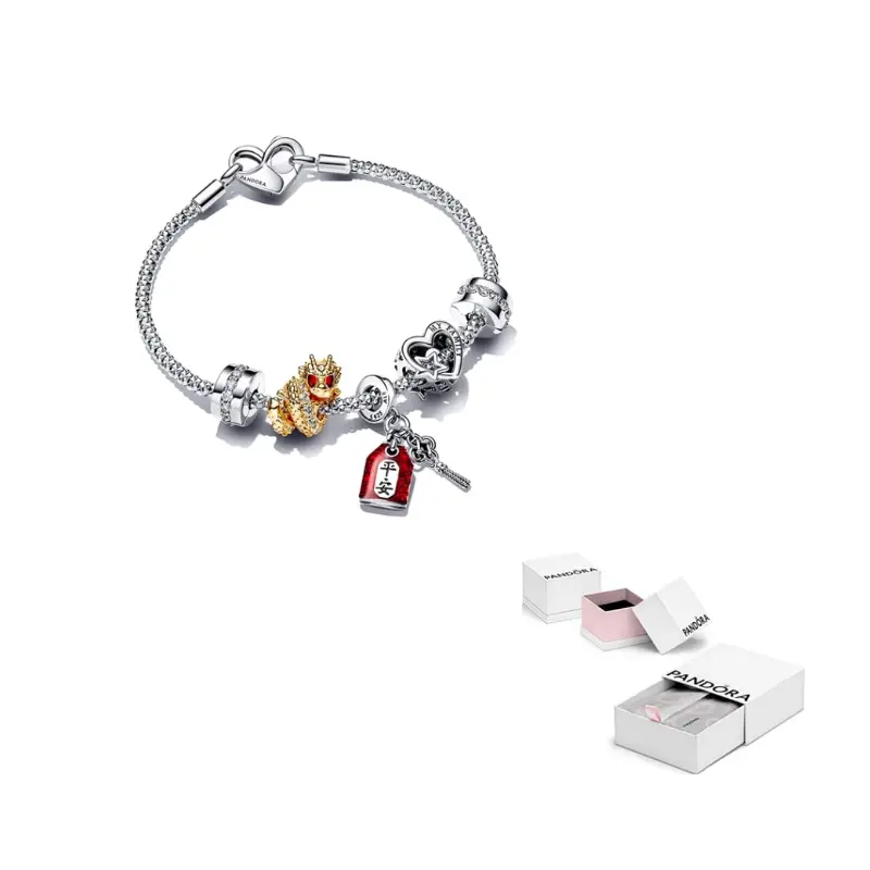 

Pandora Серебряный браслет 925 пробы с синтетическим цирконием для женщин silver