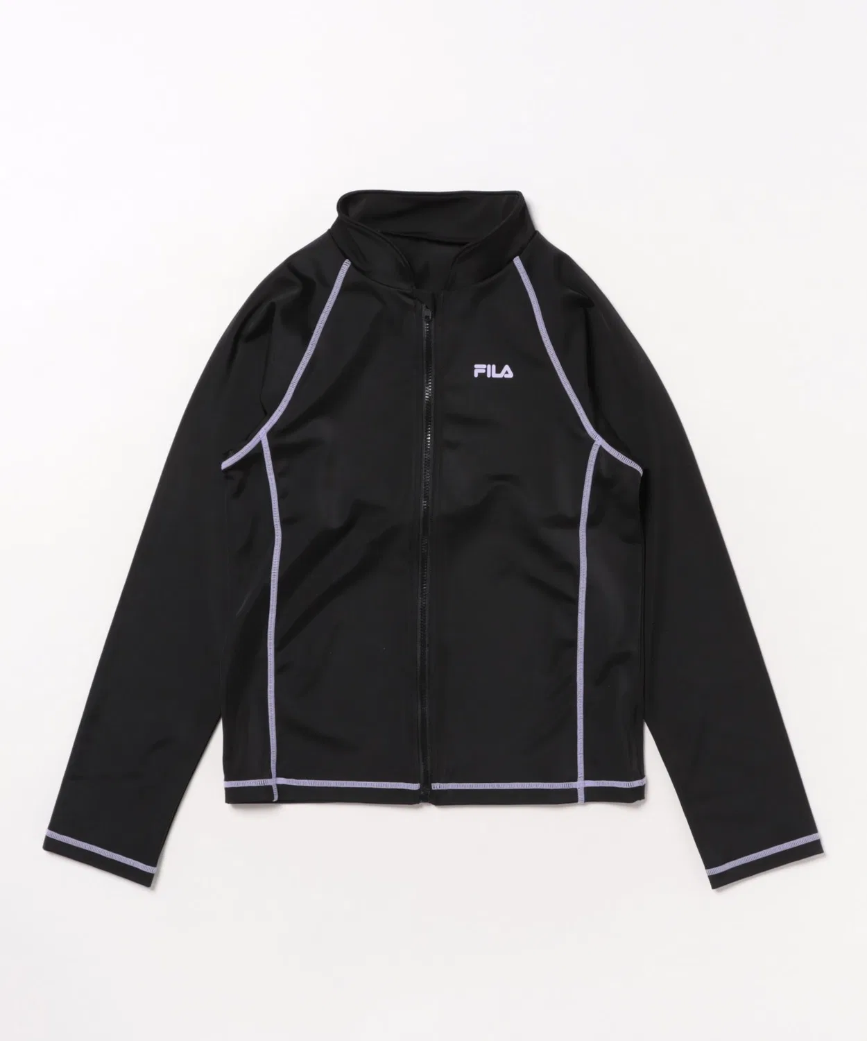 Рашгард с длинным рукавом FILA, фуллзип, фиолетовый