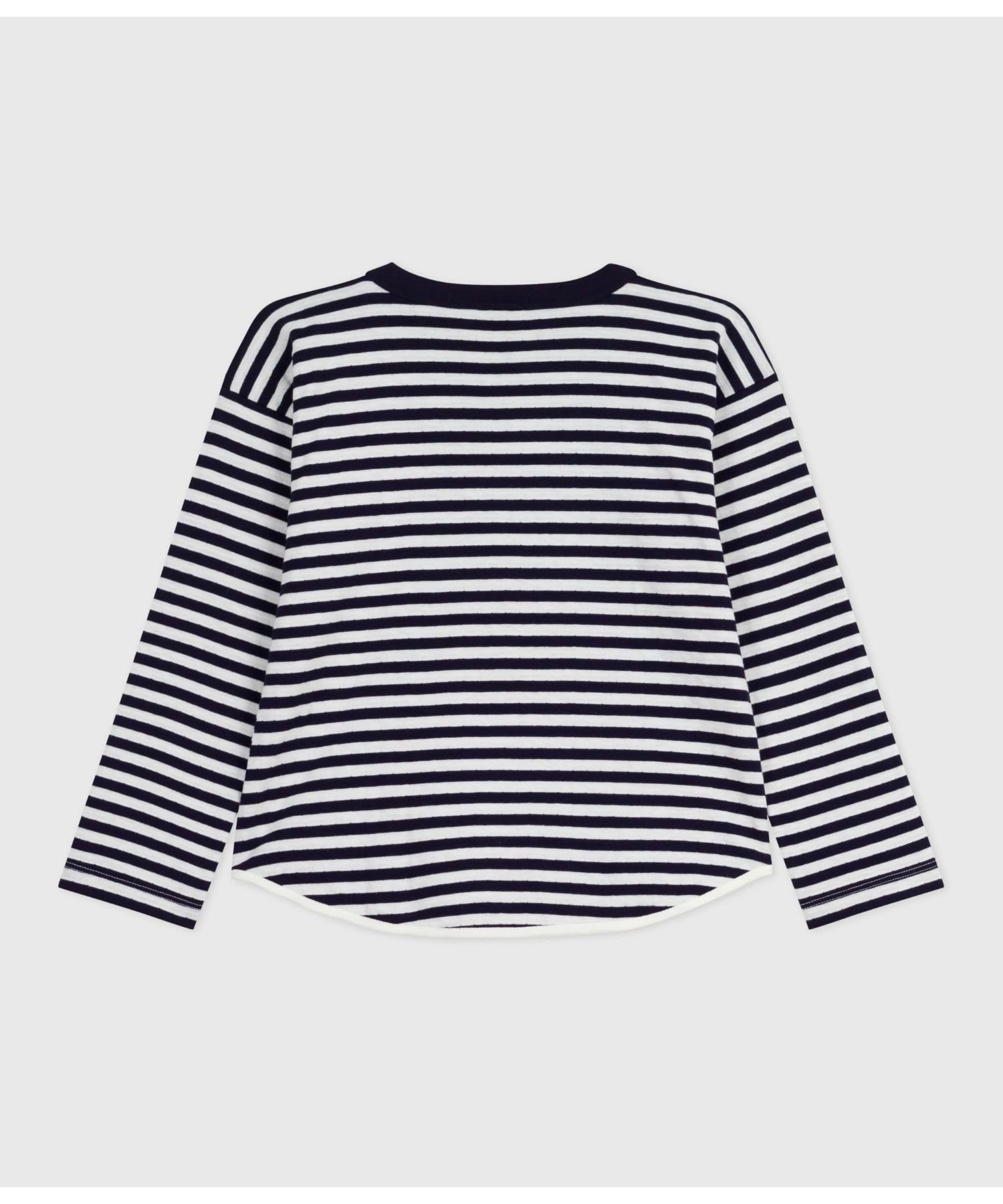 Футболка с длинными рукавами PETIT BATEAU, Blue/Off White — фото 2