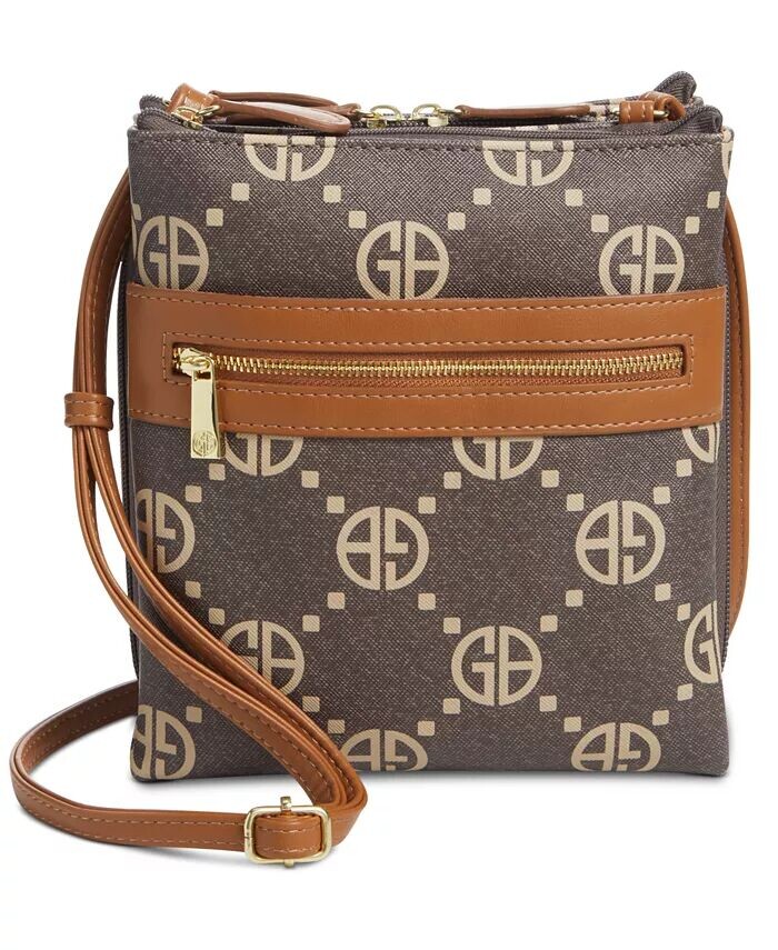 

Кроссбоди с тройной молнией Signature Monogram Giani Bernini, коричневый