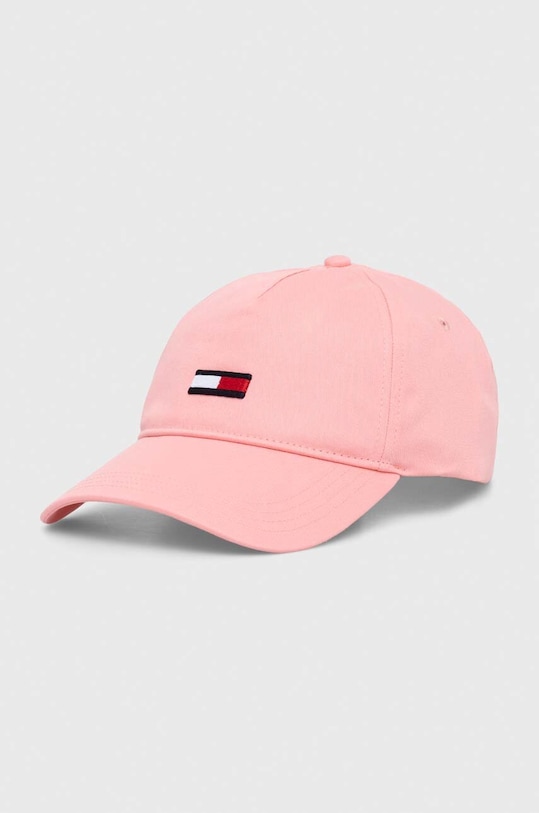 

Хлопковая кепка с козырьком Tommy Jeans, розовый