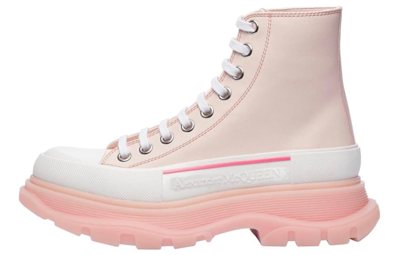 Ботинки женские Alexander Mcqueen Tread Slick Martin, розово-белый
