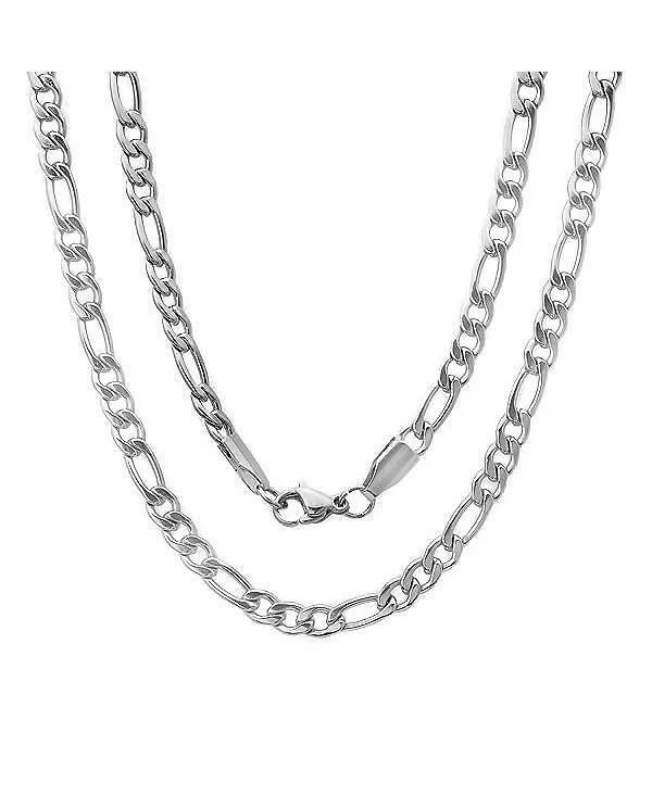 

Мужское ожерелье из нержавеющей стали с цепочкой «Фигаро» Steeltime, silver
