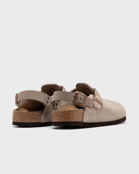 Сабо Birkenstock Tokio Suede Leather, серо-бежевый — фото 4