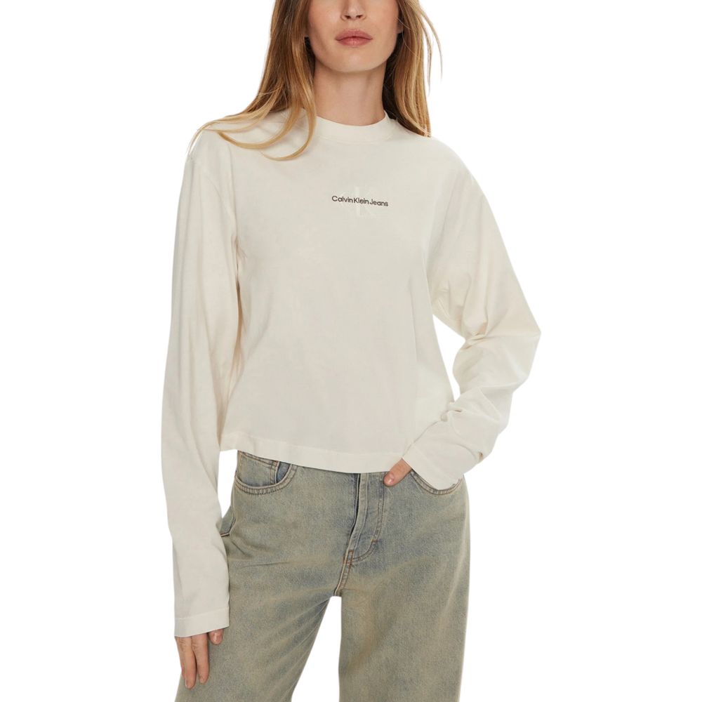 

Кремовые хлопковые топы и футболки Calvin Klein Jeans