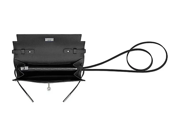 HERMES Кожаная сумка кроссбоди Kelly To Go Epsom женская 89 Noir Black — фото 4