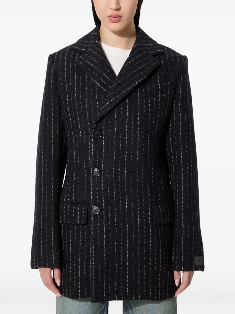 

Пиджак в тонкую полоску Kenzo, черный