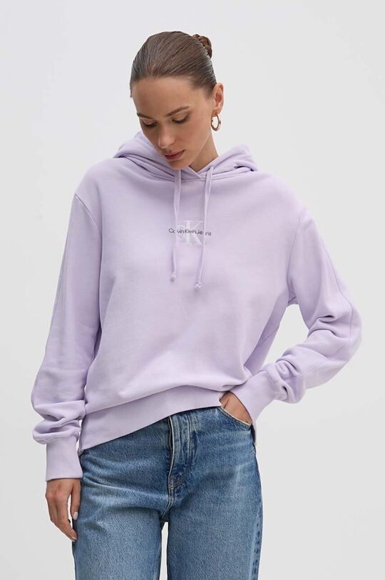 

Хлопковая толстовка Calvin Klein Jeans, фиолетовый