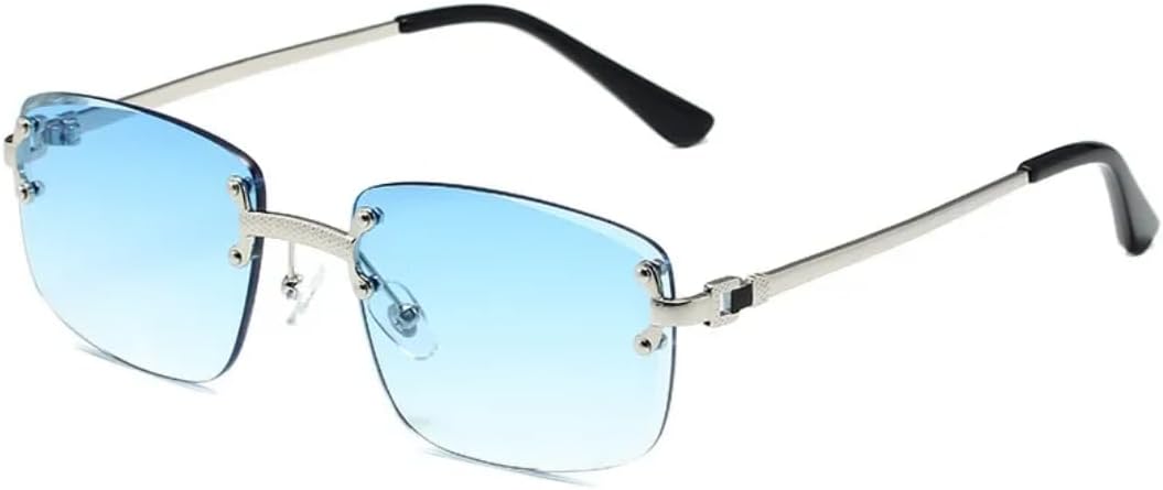 

Солнцезащитные очки с защитой от УФ-излучения UV400 | Металлическая оправа, панк-стиль, цветные линзы | Для женщин и мужчин, для занятий спортом на открытом воздухе и вождения DSVIGF, Silver Blue