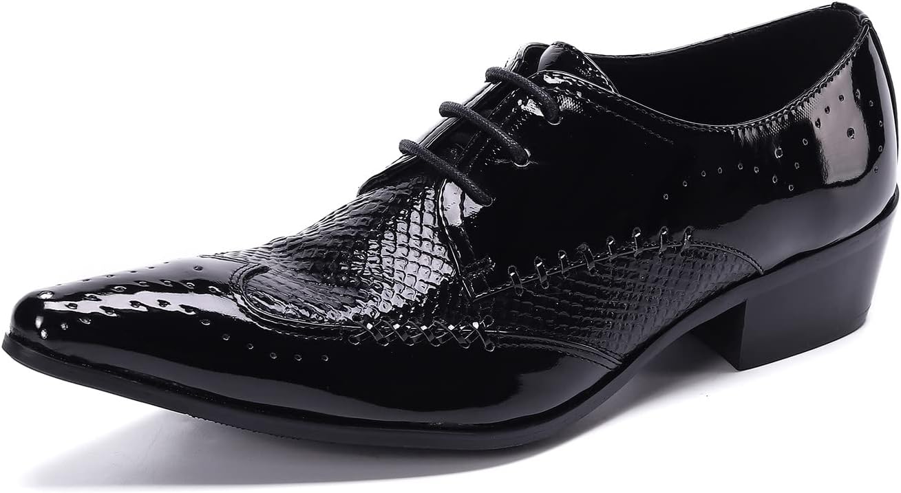 

Мужские туфли Santimon Oxford, удобные, с металлическим заостренным носком, из натуральной кожи, модные, повседневные, слипоны для вечеринок, свадеб, бизнеса и танцев, черный