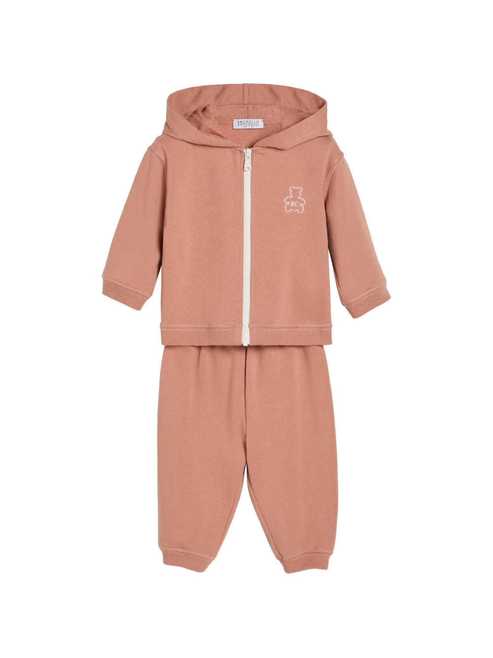 

Комплект из футера на основе хлопка Baby Bernie Brunello Cucinelli Kids, оранжевый