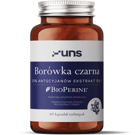 

Uns, Blueberry 25% экстракт антоцианов 50:1 60 растительных капсул