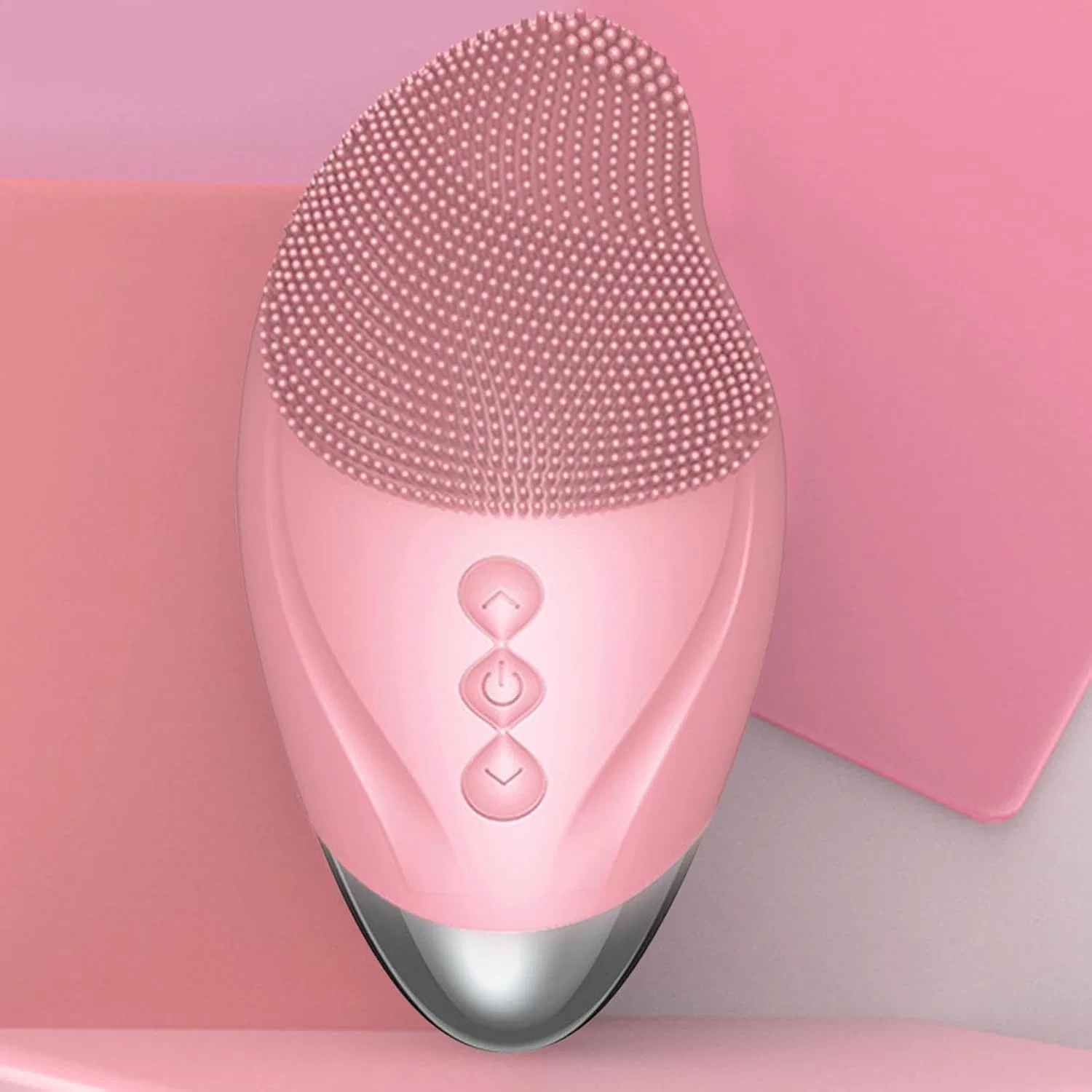 Электрическая щетка для чистки лица из силикона Generisch, Pink — фото 3