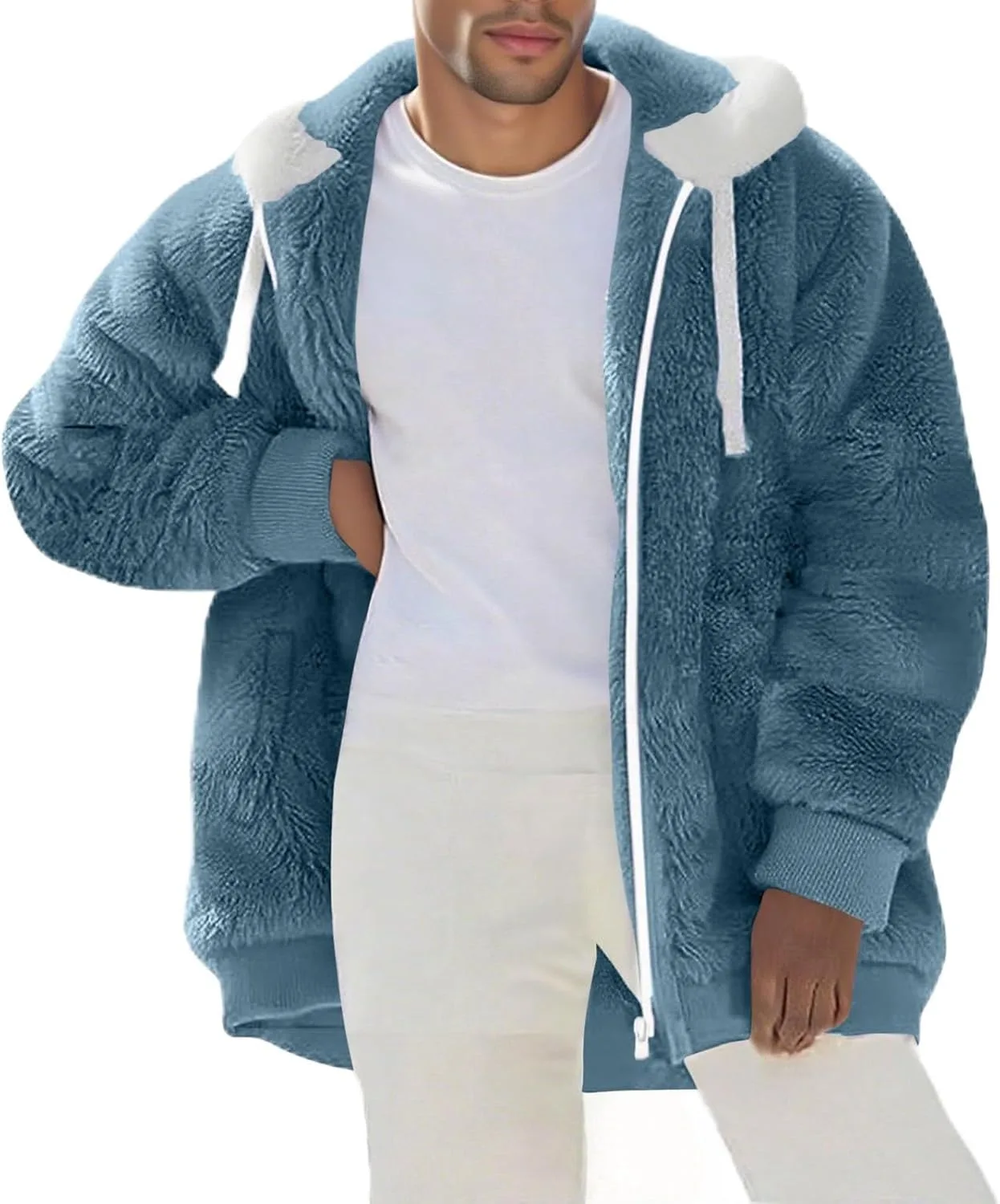 

Мужская флисовая толстовка Cambkatl с капюшоном, мягкая и теплая, на молнии, с карманами