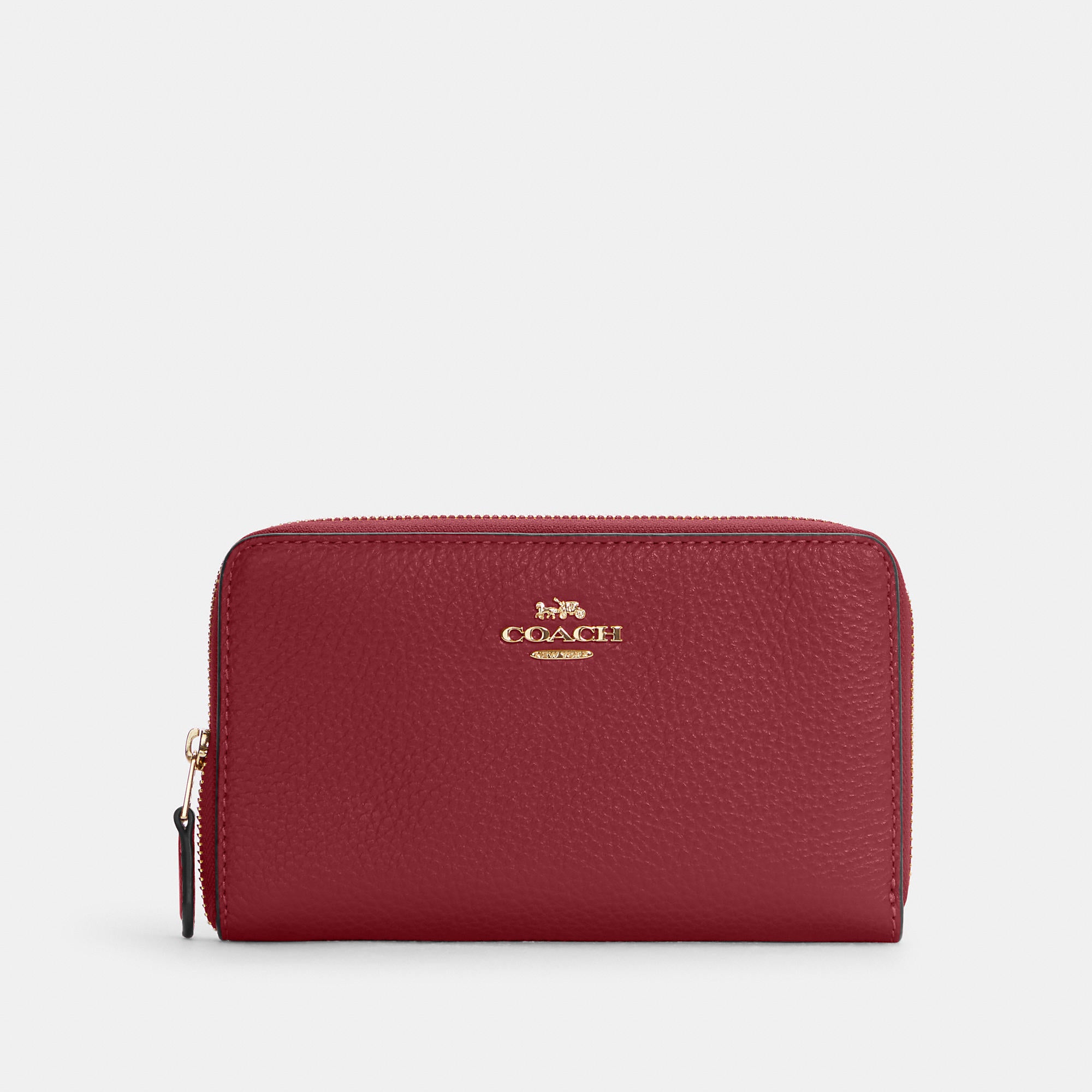 

Кошелек COACH Medium Id Zip Coach Outlet, цвет gold/cherry