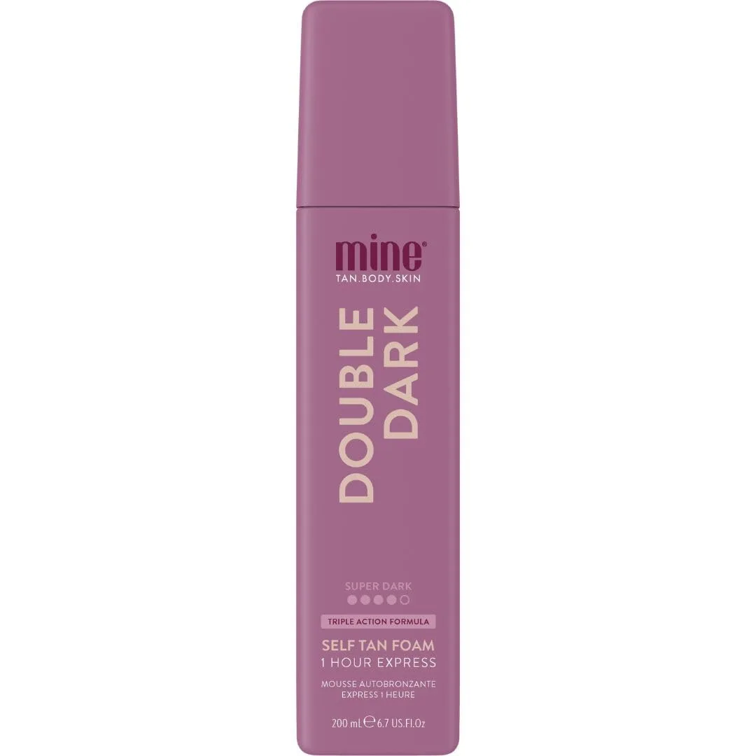 MineTan Double Dark Self Tanning Foam | Bronze Collection - автозагар-мусс для глубокого бронзового загара, экспресс-действие 1 час, для лица и тела, ультраувлажняющая формула, аромат кокоса, веганский, 200 мл 198 мл (1 шт.) Minetan Body.Skin, D...