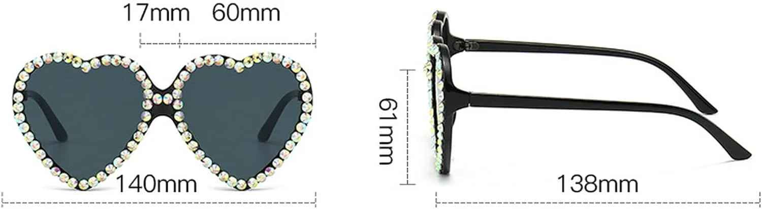 

Милые солнцезащитные очки в форме сердца со стразами, модные женские солнцезащитные очки с бриллиантовым блеском для вечеринки, хрустальные очки mincl, Pink