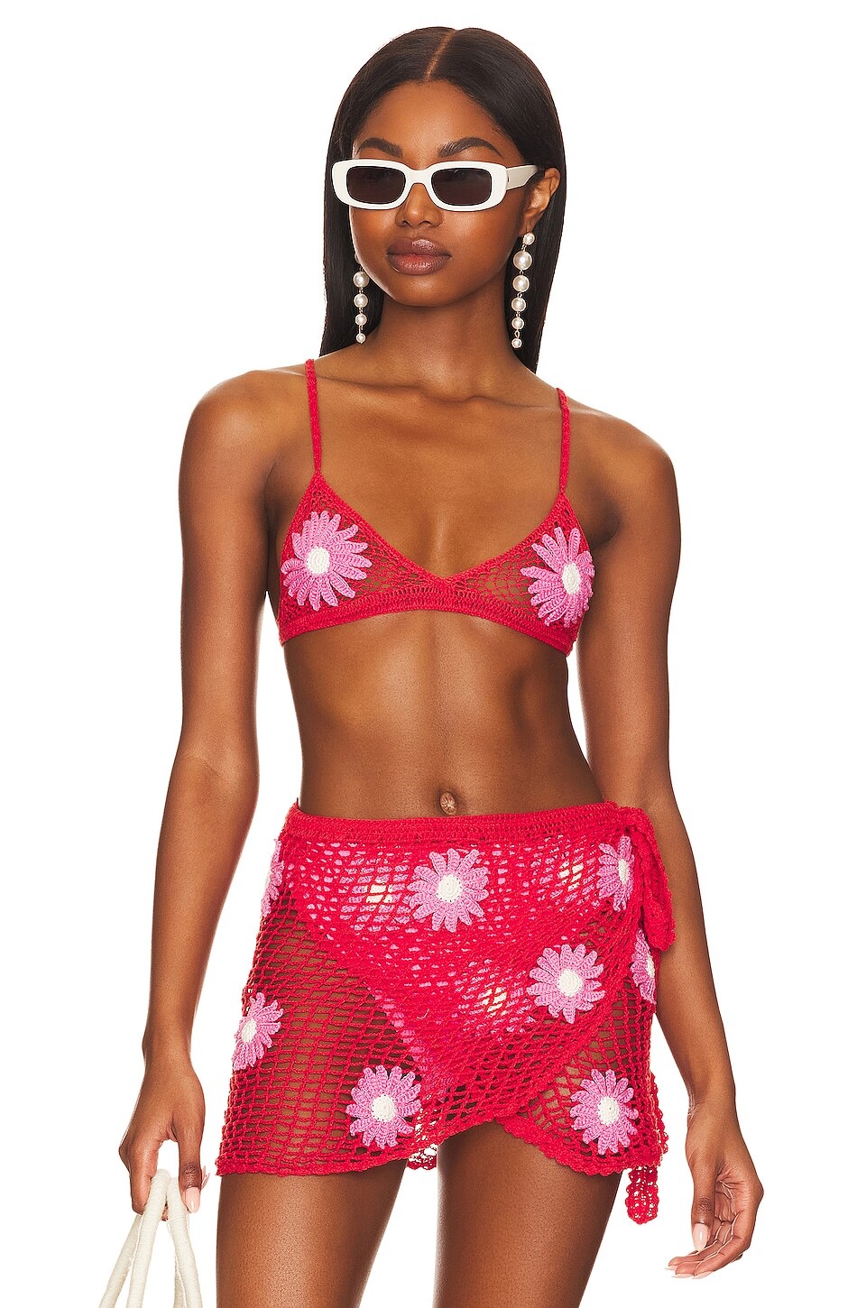 

Топ Agua Bendita x REVOLVE Lynn Bralette, цвет Fuschia & Red