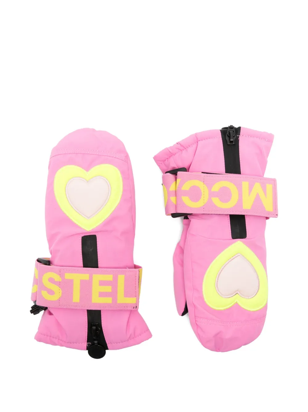 

Варежки на молнии с логотипом в виде сердца Stella McCartney Kids, розовый