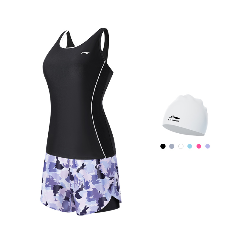 

LINING Купальник из двух частей Women's Elegant Black Purple Flower