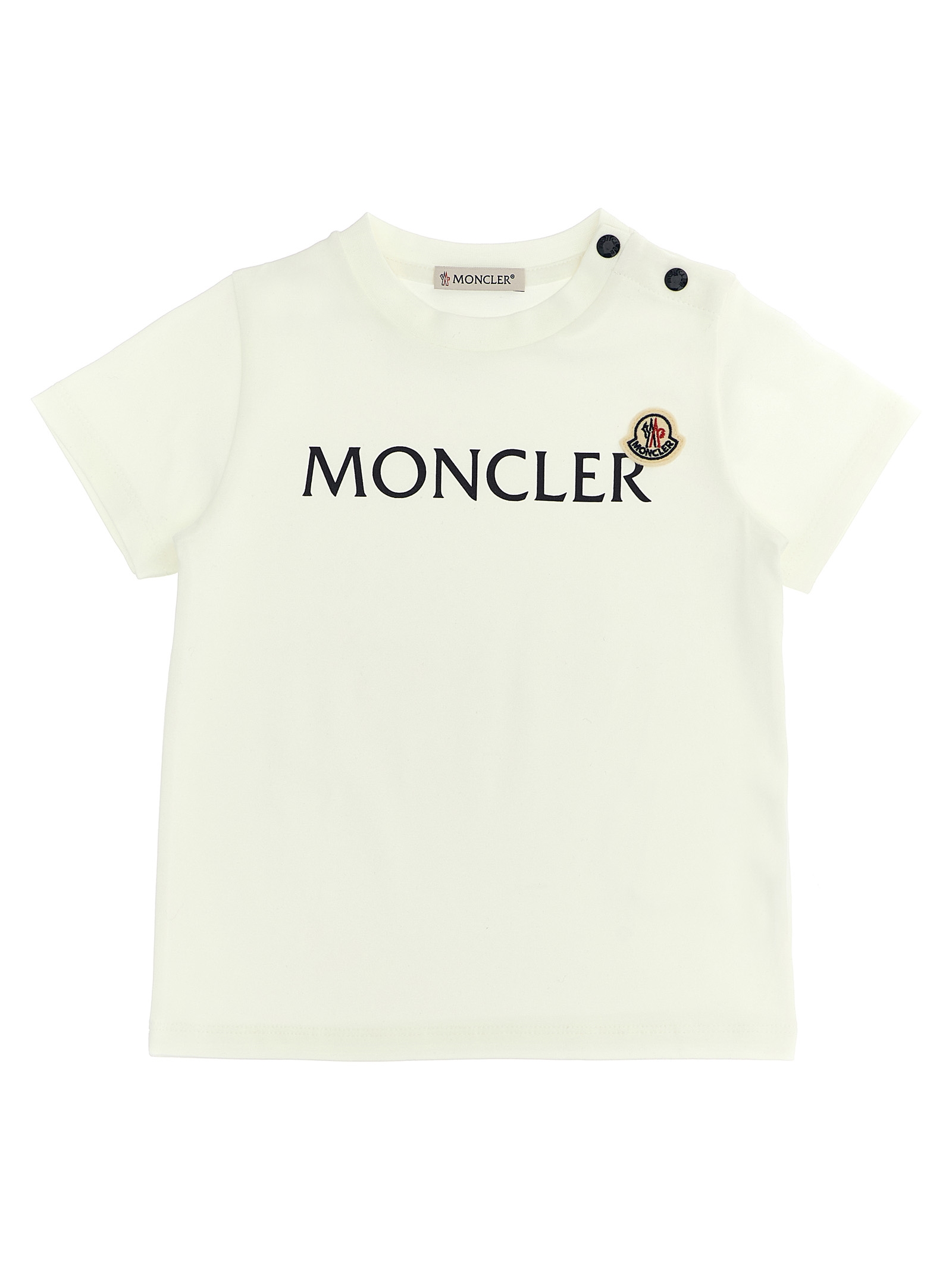 

Футболка с логотипом Moncler Enfant, белый/черный
