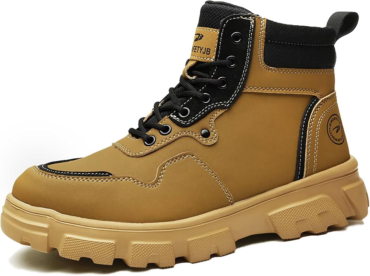 

Ботинки с металлическим носком для мужчин и женщин, легкие, удобные, водонепроницаемые, с композитным носком, противоскользящие, неразрушаемые, широкие защитные туфли Lioerdiwe, желтый