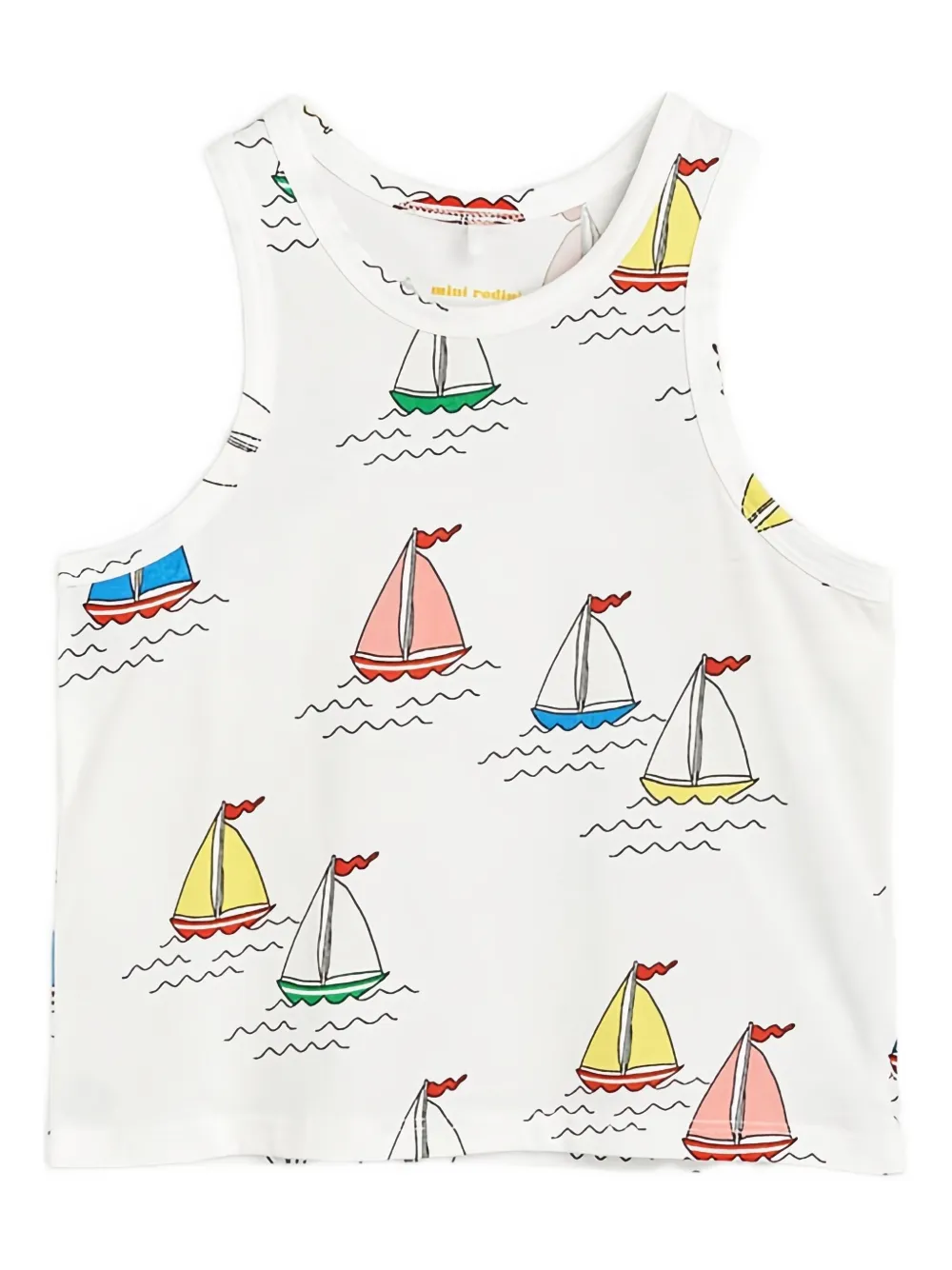

Топ-жилет с принтом парусника Mini Rodini, белый