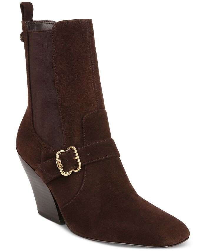 Женские классические ботильоны Suzette с пряжками в стиле вестерн Sam Edelman, коричневый