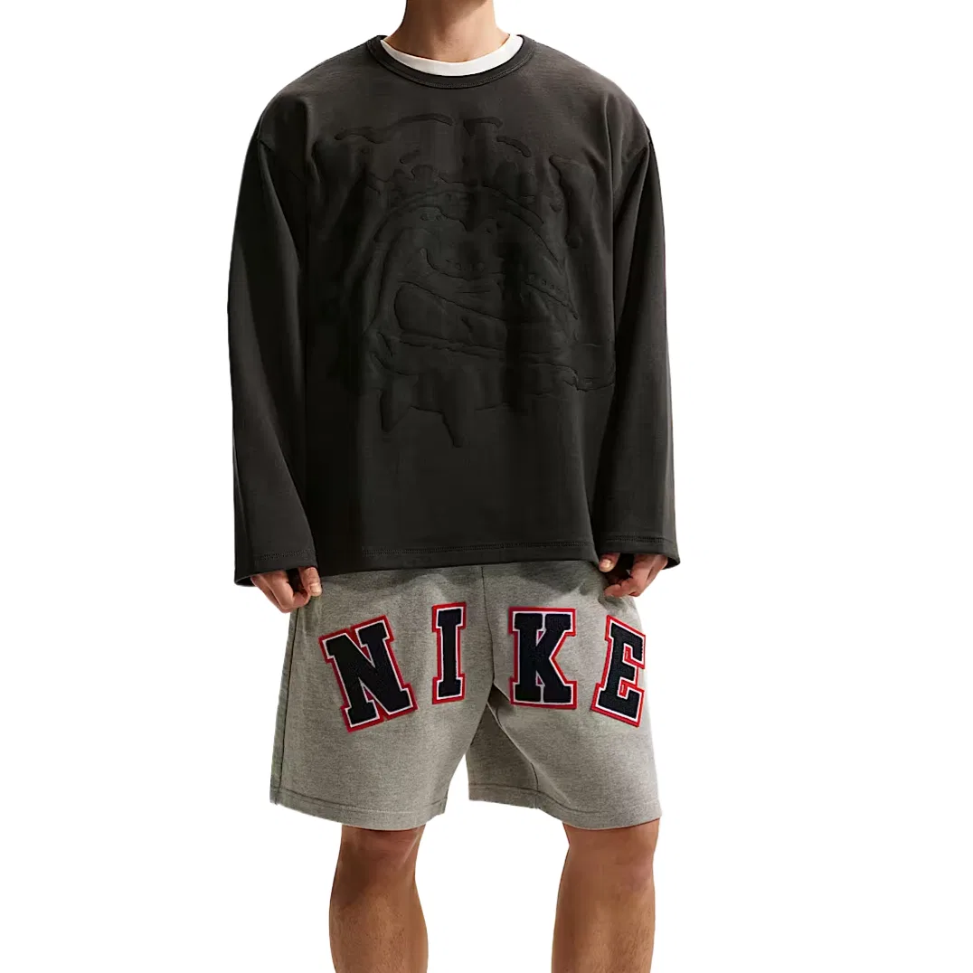 Свитшот мужской Charcoal Gray/Black с круглым вырезом Nike