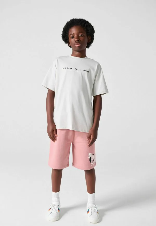 Шорты с графическим принтом, стандартного кроя. Paul Smith Junior, Grey Pink