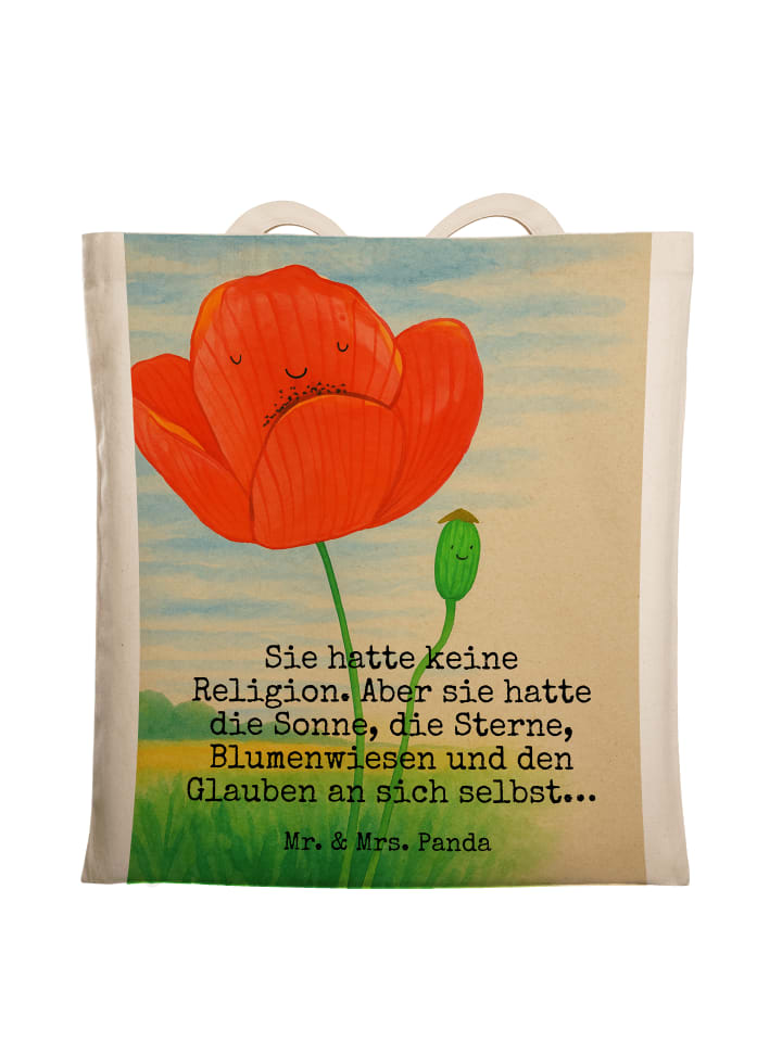 

Mr. & Mrs. Panda Сумка с изображением маков и надписью белого цвета