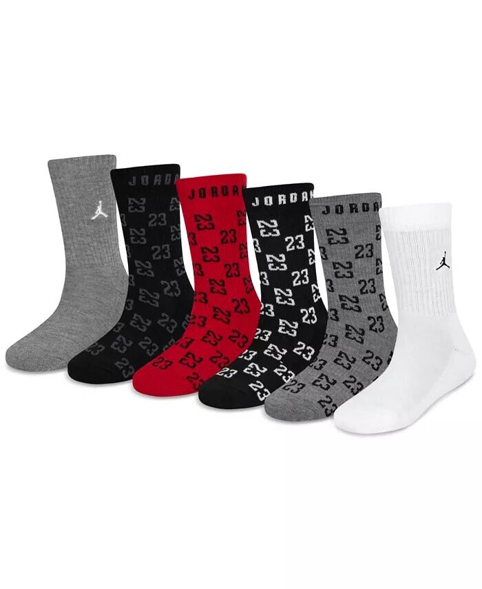 

Носки Big Kids Monogram Essential Crew, 6 шт Jordan, черный