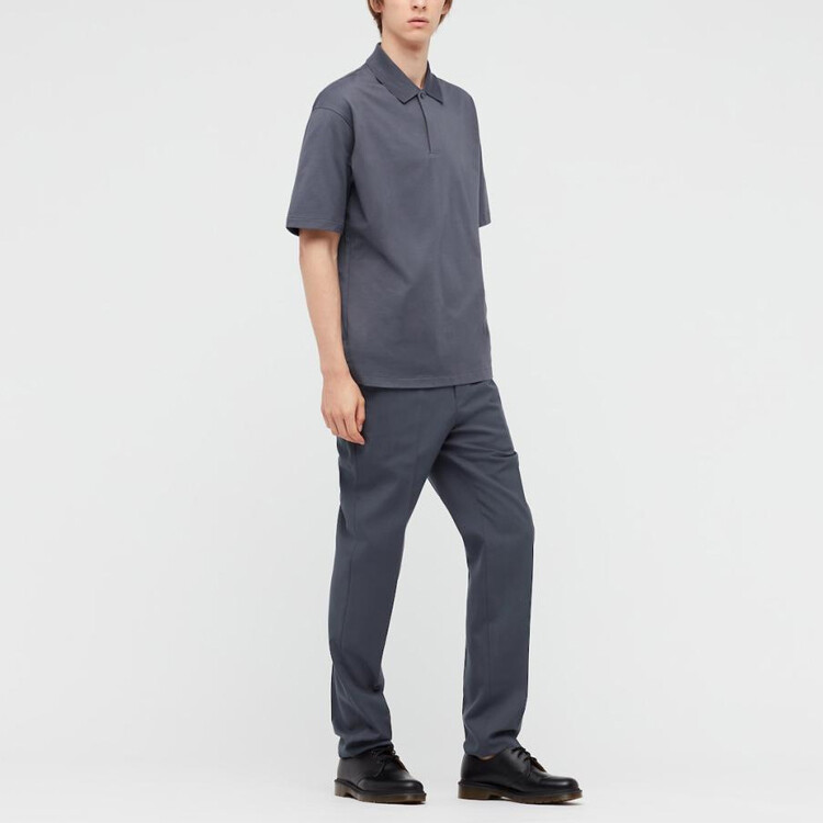 Jil Sander X FW20 Jil Sander Collaboration Series Рубашка поло мужская темно-серая Uniqlo, темно-серый — фото 4