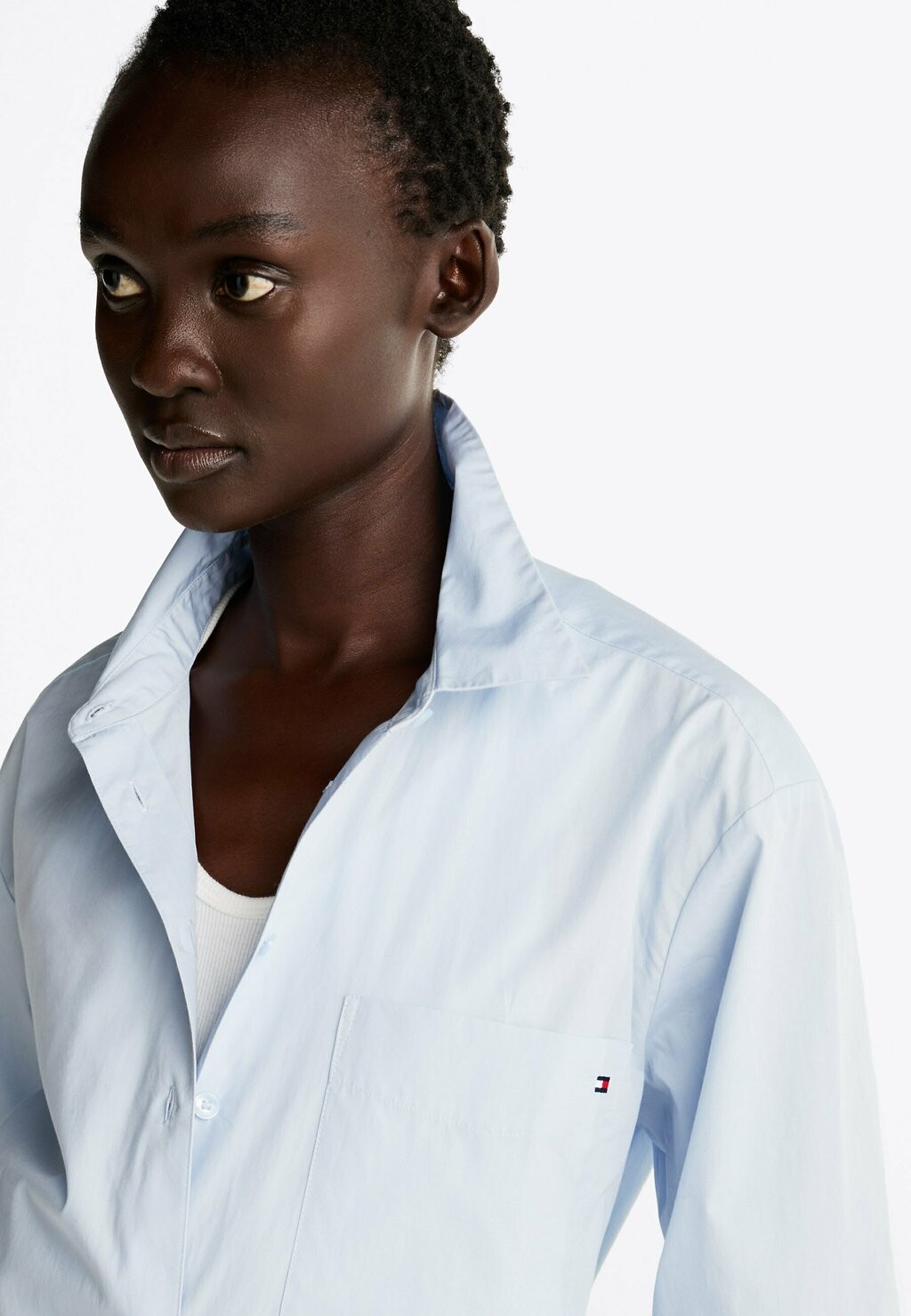 

Блузка на пуговицах FLAG EMBROIDERY PATCH POCKET Tommy Hilfiger, синий