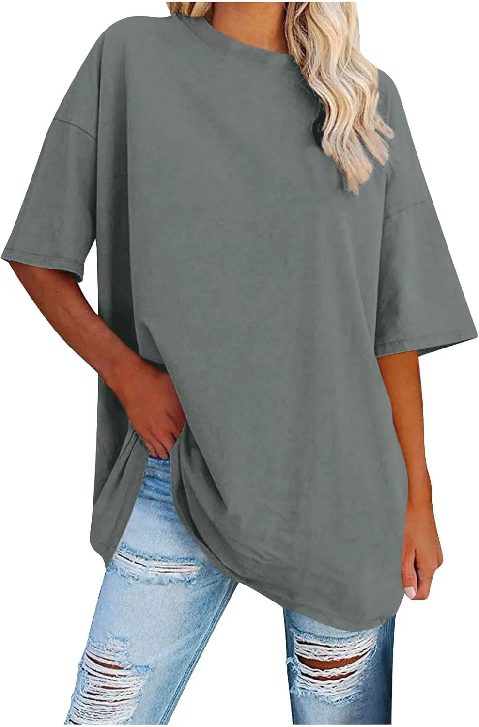 

Летние топы для женщин 2026, oversized, crewneck Floleo