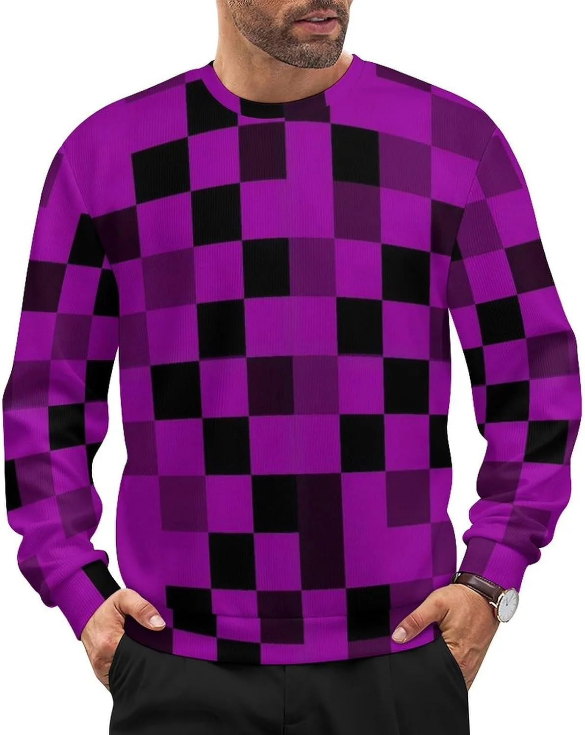 

Мужской классический пуловер с длинными рукавами и круглым вырезом Meaudiwes