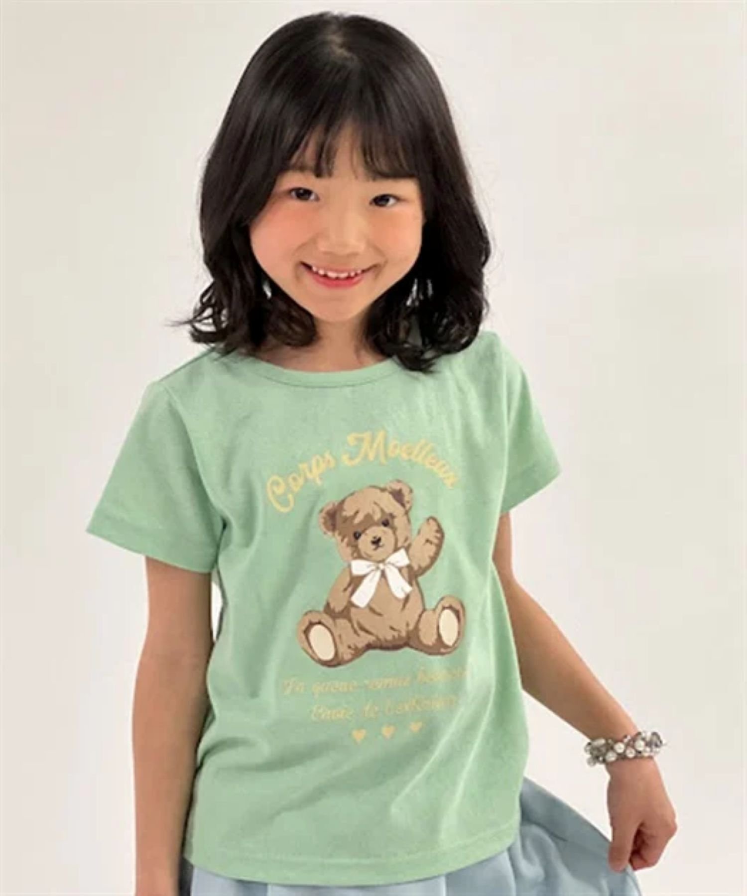 Футболка с улыбающимся медведем Axes femme kids, Mint — фото 3