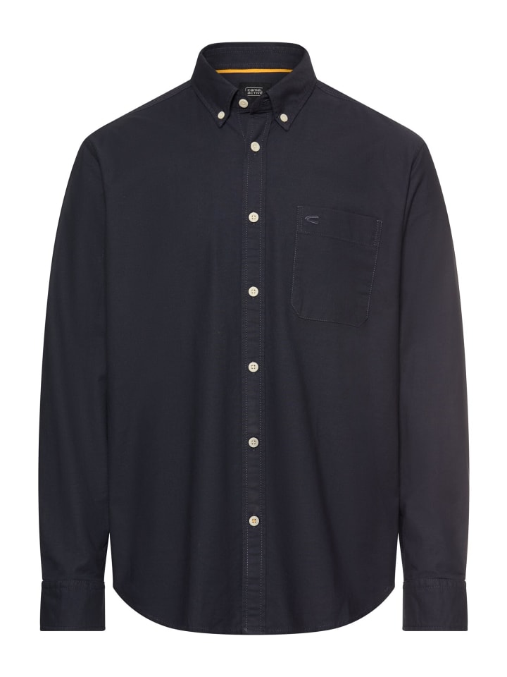 

Camel Active Рубашка с длинными рукавами и нагрудным карманом, темно-синего цвета