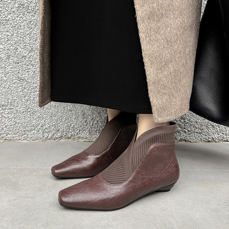 Yeezyy Reezy Женские коричневые ботильоны на каблуке 3 см, цвет Brown — фото 2