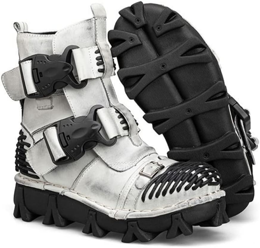 

Мужские кожаные ботинки в винтажном стиле, тактические военные походные ботинки на шнуровке, модные кожаные ботинки средней высоты Hfuhlk, серый