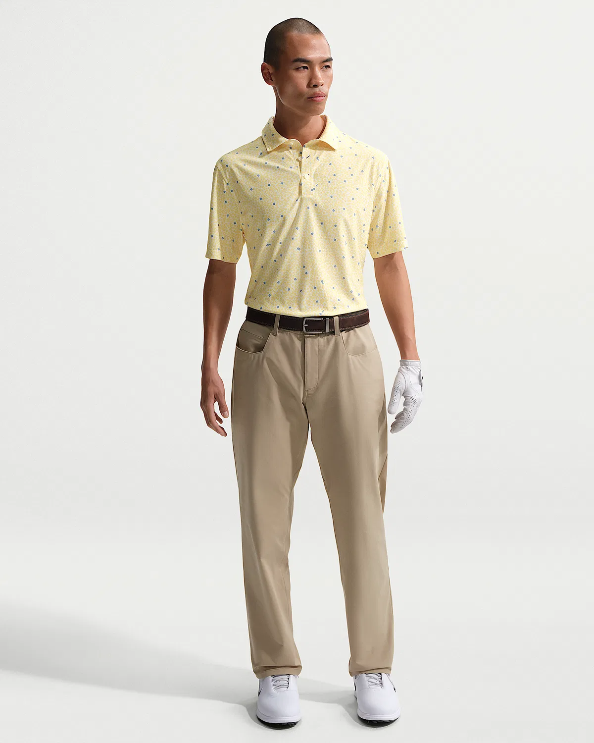 Мужское поло Nike Tailored Performance Dri-FIT Golf, Soft Yellow/Soft Yellow — фото 4