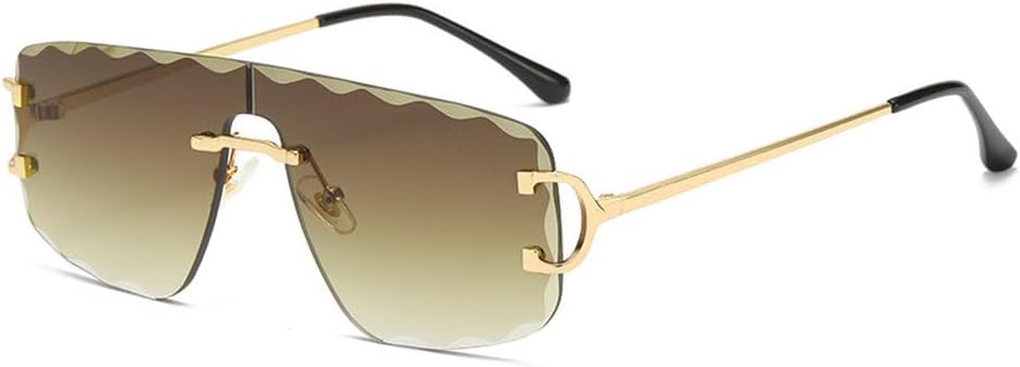 

Цельные солнцезащитные очки для мужчин, металлическая большая оправа, подарочная коробка; женские солнцезащитные очки без оправы для вождения, рыбалки, с защитой от УФ-излучения UV400 WNCKSQ, C01 Brown