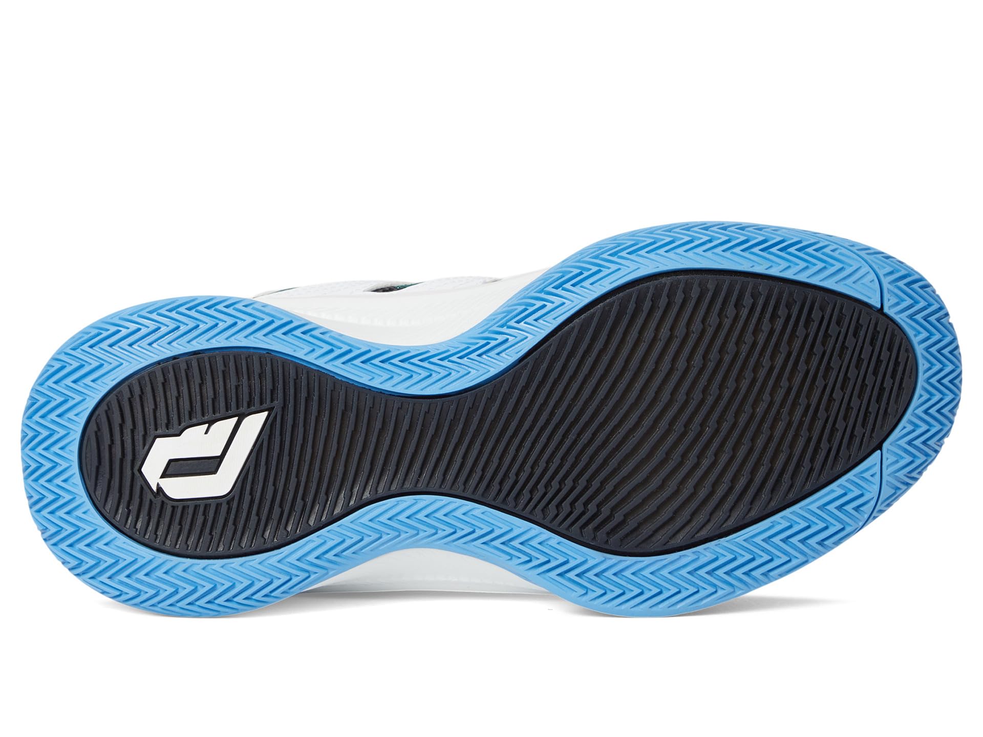 Туфли adidas Kids Dame Certified 3 Basketball Shoes, цвет White/Collegiate Green/Blue Burst — фото 3