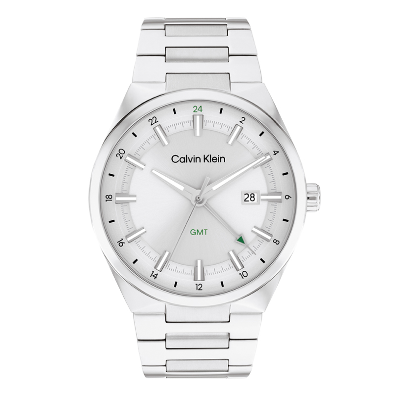 

Calvin Klein Мужские часы кварцевый механизм стальной браслет серебристый циферблат